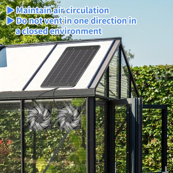 Két ventilátorral ellátott napelemes légáramlás-szabályozó készlet