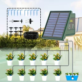   1.1W-os napelemes csepegtető öntözőrendszer és kerti automatikus öntözőrendszer