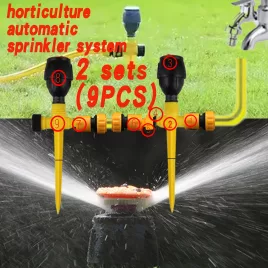   2 készlet kerti gyep automatikus öntözőrendszer 360°-os forgatással