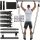 8db Készlet - Pilates Bar Készlet 4 Ellenállási Szalaggal (63.5 KG) 8 részes fekete【63.5 kg】