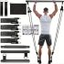 8db Készlet - Pilates Bar Készlet 4 Ellenállási Szalaggal (63.5 KG) 8 részes fekete【63.5 kg】