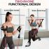8db Készlet - Pilates Bar Készlet 4 Ellenállási Szalaggal (63.5 KG) 8 részes rózsaszín【63.5 kg】