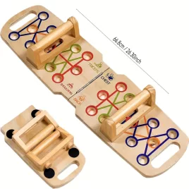   Multifunkcionális fa 2 az 1-ben fekvőtámasz-tartó, Férfi mellkas és hasizom edzőeszköz, otthoni fitneszeszköz sportrajongóknak, fekvőtámasz állvány