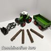 2. kombináció (széles kerékű traktor + elülső markolókar + rönkszállító teherautó + 4 szimulált fa)