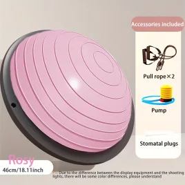   1db ProFit Edzőeszköz - 57,91 Cm Vastagított Félteke Egyensúlygolyó Világos rózsaszín - 46 Cm/18,11 Hüvelyk