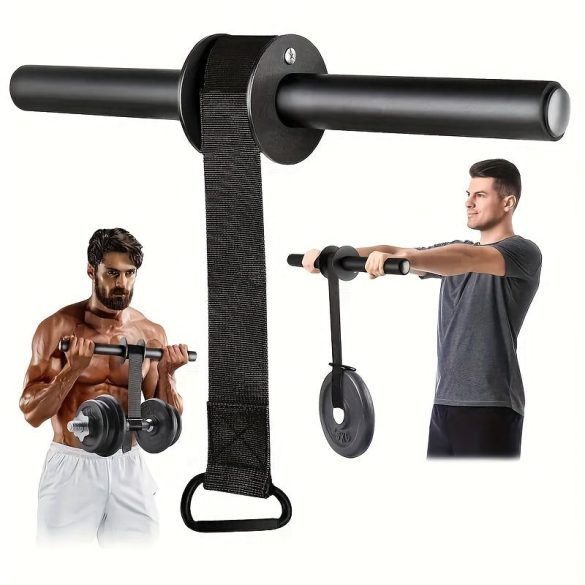 1 db Vas- és alkarerősítő, izomfejlesztő rúd, erőedző eszköz, fekete, univerzális méret, áramforrás nélkül, fitnesz és szabadtéri sportfelszerelés