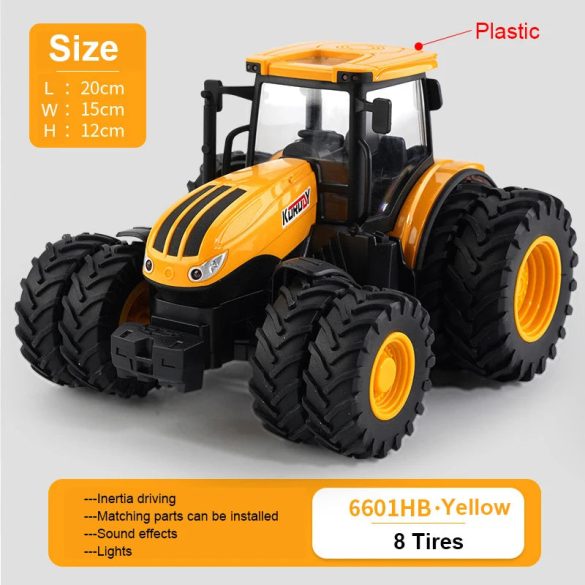 Children Toys Car Models Tractor Multiple Accessories To Choose From yellow-8tires