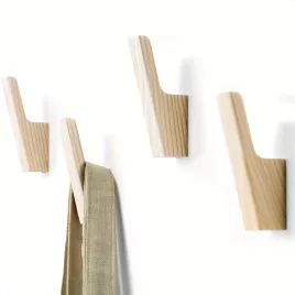   4db Rustikus Fa Fali Konzol - Könnyen Felszerelhető, Kézzel Készített Ajtó, Hálószoba, Fürdőszoba Ruházat és Kalap Raktár Fa Színe - 4 db