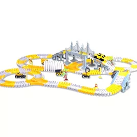   Gyermeknevelő játékok, pályás autó, kis vonat, DIY elektromos pálya, mérnöki autó karácsonyi, halloweeni, hálaadás napi ajándék halloweeni ajándék télre 343 Db