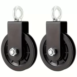   Erősítő Fekete Csúszdás Erőnlétesztő Rendszer Állítható Ellenállással és Sima Görgőkkel – Otthoni Edzőterem Felszerelés Húzódzkodáshoz 2 db csiga