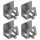 4db Modern Easy Install Öntapadó Fém Trapézúmosó Tároló Állvány szürke - 4 db