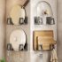 4db Modern Easy Install Öntapadó Fém Trapézúmosó Tároló Állvány szürke - 4 db