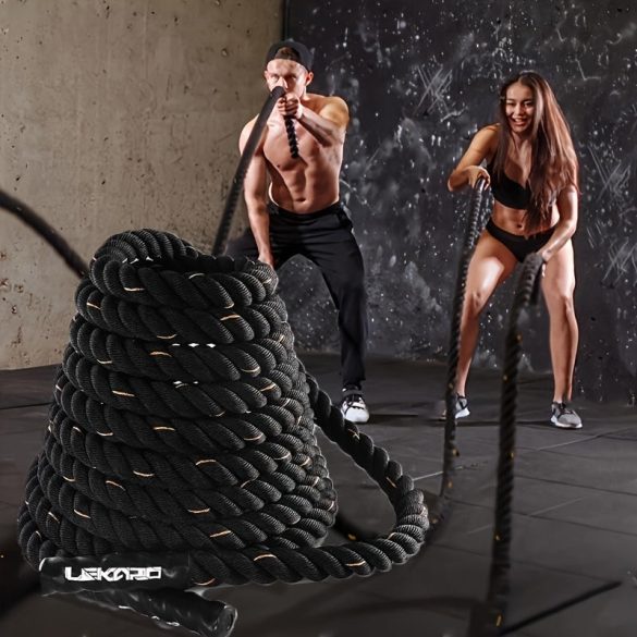 6m Nehéz Teherbírású Harci Fitness Kötél 25 mm * 6 m fekete arany
