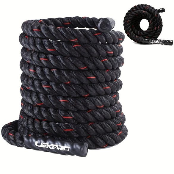 6m Nehéz Teherbírású Harci Fitness Kötél 25mm*6m Fekete És Piros