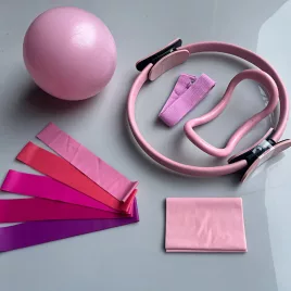   10db Pilates Fitness Készlet Rózsaszín, 10 darabos készlet, Pilate