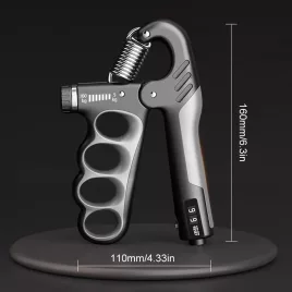   5-100kg Markolat Erősítő Mechanikus Számlálóval, Beállítható Ellenállású Csuklótágító Edző Kézi Fogantyú szürke - 5-100 kg