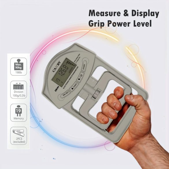Camry Markolat Erőmérő 198lb/90kg, Digitális Kéz Dinamométer a Kézfogás Erősítéséhez Edző Teszt