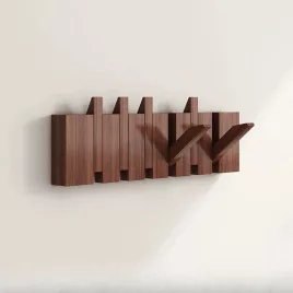 6db Bohém stílusú fafali kampók Dió - 6 horog