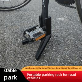   1 db állítható magasságú hordozható összecsukható kerékpárállvány Fekete