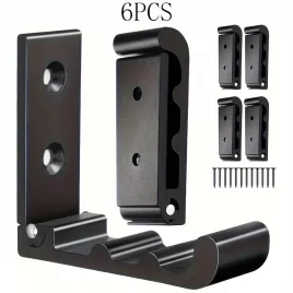   2/4/6 - Csomag Hullám - Stílusú Összecsukható Falikampók: Nehéz Teherbírású Megoldás Kabátok, Törölközők, Akasztók, Kalapok, Hátizsákok és Táskák Felakasztására (Fekete) Fekete - 6 DB