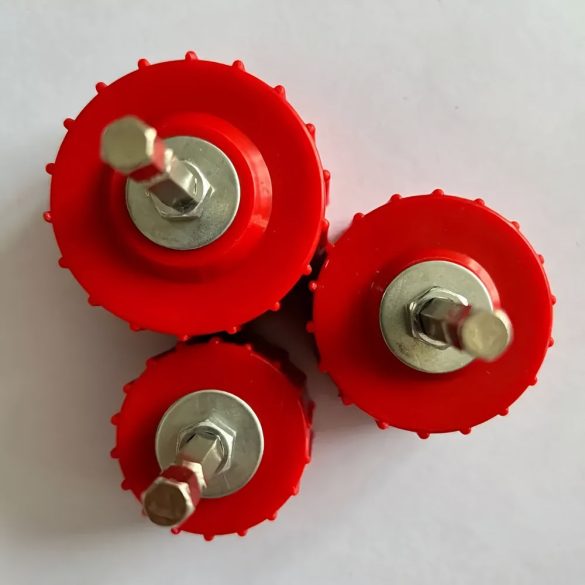 3x Rézcső Tisztító Kefe Fúró/Szegzőhöz - 15mm, 22mm, 28mm Vízművekhez - Hatlapfej