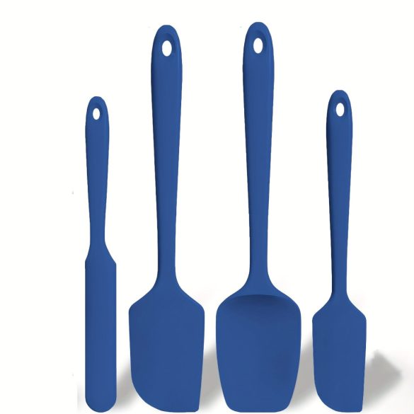 4 db-os szilikon spatulaszett, hőálló 600°F-ig, tartós gumi konyhai eszközök tapadásmentes edényekhez, varrat nélküli kialakítás, piros, 4 méret [Szilikon kaparó kék 4 darabos készlet]