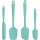 4 db-os szilikon spatulaszett, hőálló 600°F-ig, tartós gumi konyhai eszközök tapadásmentes edényekhez, varrat nélküli kialakítás, piros, 4 méret Szilikon kaparó készlet cián 4 darabos