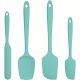 4 db-os szilikon spatulaszett, hőálló 600°F-ig, tartós gumi konyhai eszközök tapadásmentes edényekhez, varrat nélküli kialakítás, piros, 4 méret Szilikon kaparó készlet cián 4 darabos
