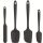 4 db-os szilikon spatulaszett, hőálló 600°F-ig, tartós gumi konyhai eszközök tapadásmentes edényekhez, varrat nélküli kialakítás, piros, 4 méret Szilikon Spatula Fekete 4 darabos készlet