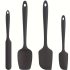 4 db-os szilikon spatulaszett, hőálló 600°F-ig, tartós gumi konyhai eszközök tapadásmentes edényekhez, varrat nélküli kialakítás, piros, 4 méret Szilikon Spatula Fekete 4 darabos készlet