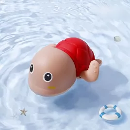 1db Felhúzható Úszó Teknős Fürdőjáték Piros