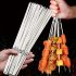 20/30/50db Tartós Rozsdamentes Acél BBQ Nyársak 1 Cső Tárolóval, Újrahasználható és Könnyen Tisztítható Kültéri és Beltéri Grillezési Partikhoz 20 db