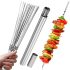 20/30/50db Tartós Rozsdamentes Acél BBQ Nyársak 1 Cső Tárolóval, Újrahasználható és Könnyen Tisztítható Kültéri és Beltéri Grillezési Partikhoz 50 db