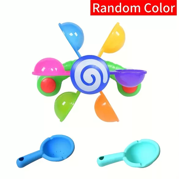 Színes szélmalom fürdőjáték gyerekeknek Szélmalom + Kanál