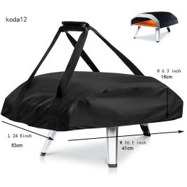   Hordozható gáz pizza sütőhuzat kültéri használatra, alkalmas Koda 16 és Koda 12-hez, 420D ezüstbevonatú anyagból készítve. Koda12