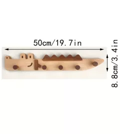   1 db Kézzel készített bükkfa falra szerelhető kabátakasztó Stílus A Krokodil