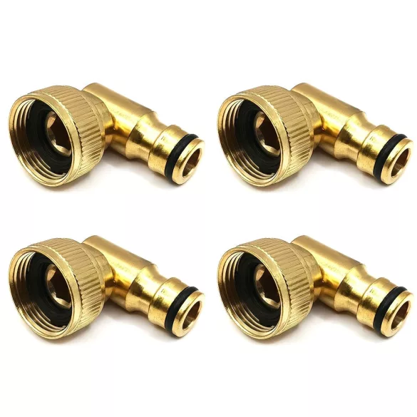 Réz 90°-os csatlakozó, 3/4" menetes, kerti öntöző csőadapter