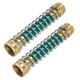   2 db bronz tömlővédő rugós adapter – 3/4" menettel, kültéri kerti használatra