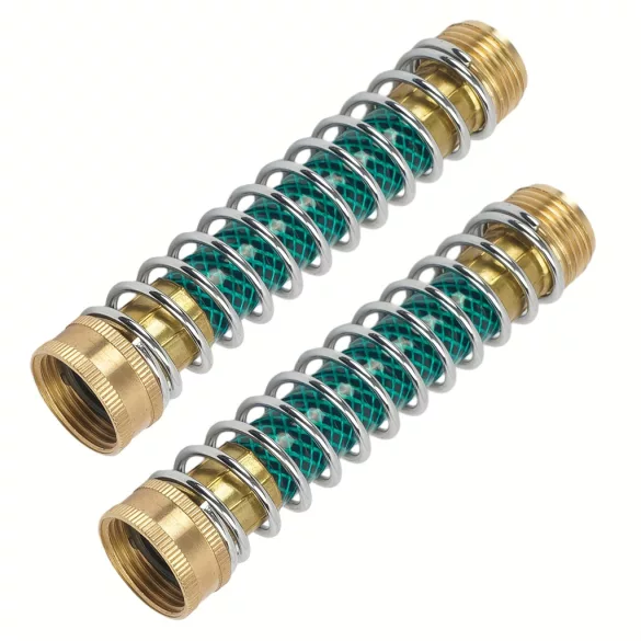 2 db bronz tömlővédő rugós adapter – 3/4" menettel, kültéri kerti használatra