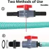 40 mm-es PVC golyós szelep tömlőcsatlakozóval – 2 db 32 mm-es fúvókával, tömítőszalaggal