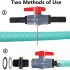 40 mm-es PVC golyós szelep tömlőcsatlakozóval – 2 db 32 mm-es fúvókával, tömítőszalaggal