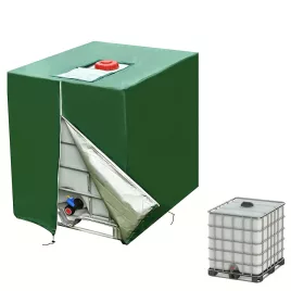   Kültéri IBC tartályfedél – 1000L védőhuzat cipzárral és rögzítőkötéllel (120×100×116 cm)