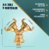3/4” Y-alakú gyorscsatlakozó adapter – Sárgaréz, 3 utas
