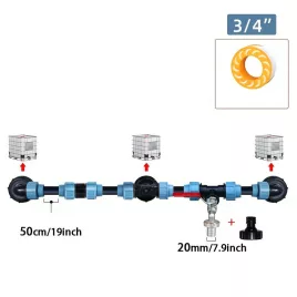   3-utas IBC csapadapter – Hajlítható PE csőcsatlakozóval, kerthez, farmhoz, építkezéshez