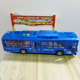 30 cm-es Dupla Ajtós Játékbusz Fénnyel és Hanggal