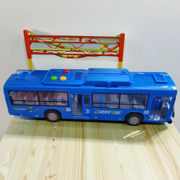 30 cm-es Dupla Ajtós Játékbusz Fénnyel és Hanggal