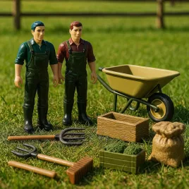   Tanyasi Szimulációs Játékszett Gyerekeknek – Oktató Gazdasági Modell Szerepjátékhoz, Kiegészítőkkel és Kocsival