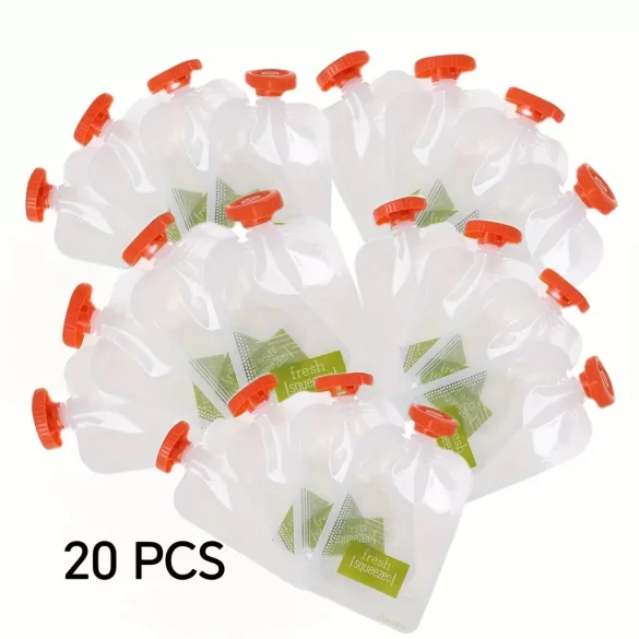 20 db BPA-mentes tároló frissen préselt gyümölcslevek és élelmiszertároláshoz