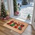 1 db Tacsik Karácsonyi Ajtószőnyeg Mikulás-sapkával és Pulcsis Mintával