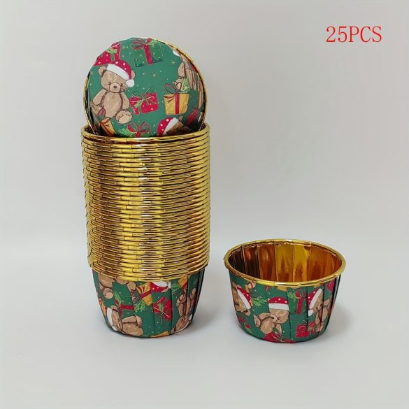 25db karácsonyi muffin formák